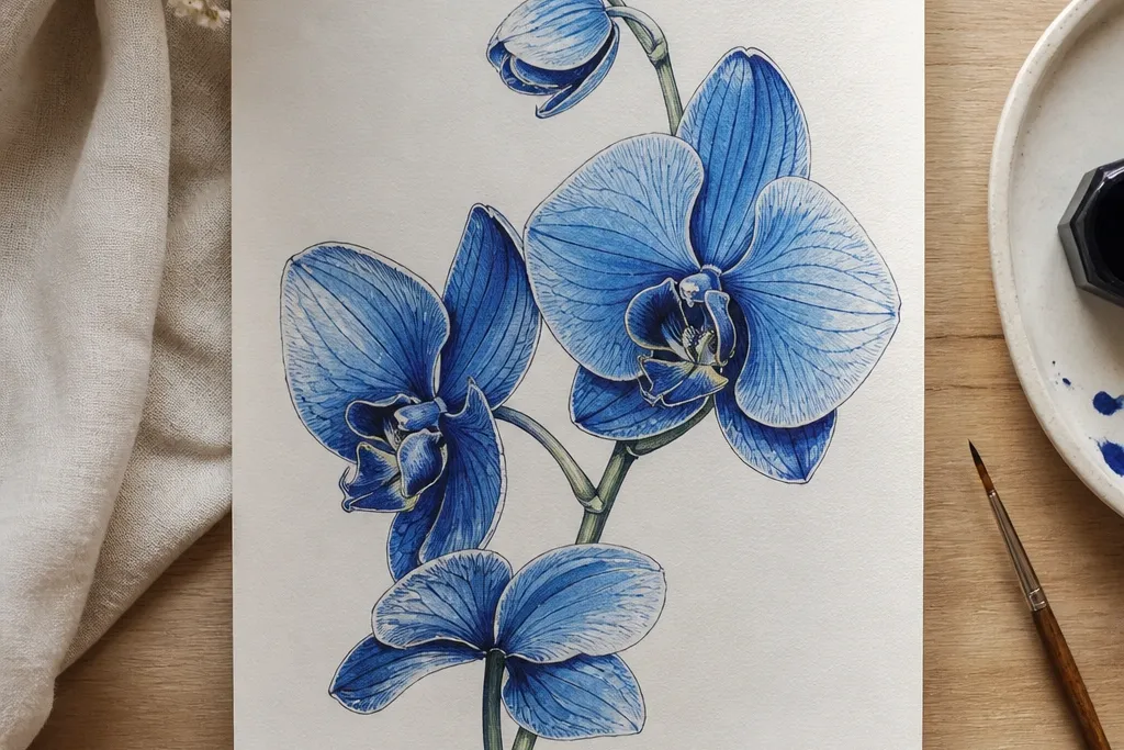 Blue Orchid Drawing ideas on a budget